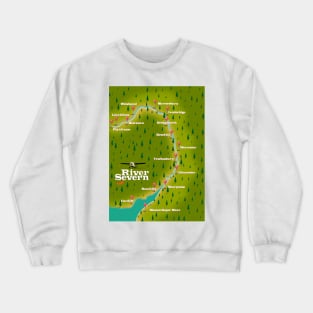 River Severn map Crewneck Sweatshirt